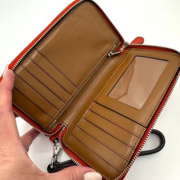 EUC Coach Wild Prairie Print Coated Canvas Double Zip Wallet/Wristlet #F53966 - Picture 10 of 13